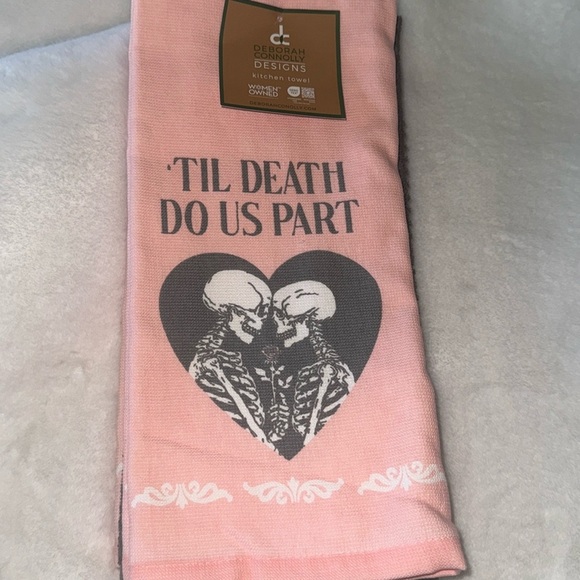 NEW RELEASE Deborah Connolly ‘Til Death Do Us Part Skeleton Kitchen Dish Towels - Picture 1 of 5